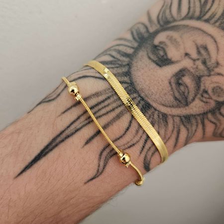 Pulseira Dupla Folheada A Ouro 18K Laminada - Chérie Bijoux