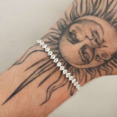 Pulseira Gravatinha Folheada A Prata 925 Cravejada... - Chérie Bijoux