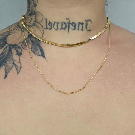 Colar Duplo Folheado a Ouro 18K Detalhado - Chérie Bijoux