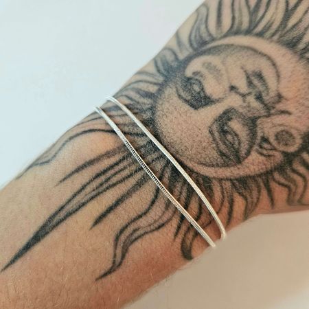 Pulseira Dupla Folheada A Prata 925 Fitinhas - Chérie Bijoux