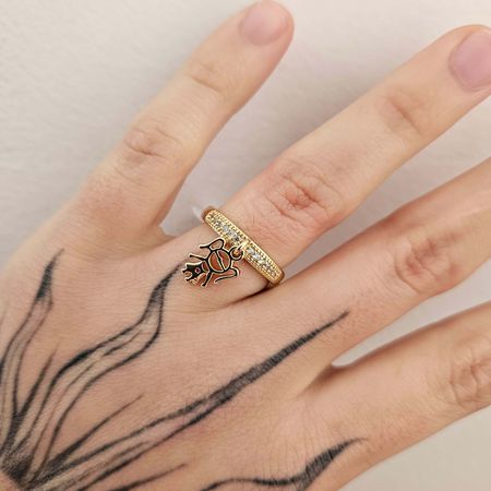 Anel Cravejado Em Zircônia Menina Dourada - Chérie Bijoux