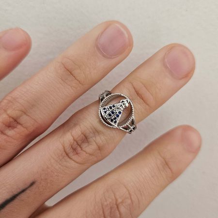 Anel Falange Cravejado Em Zircônia Nossa Senhora A... - Chérie Bijoux