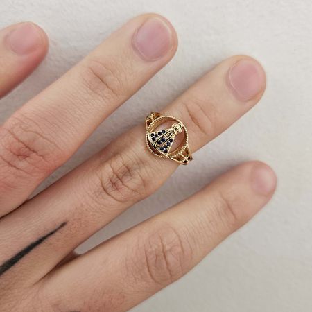 Anel Falange Cravejado Em Zircônia Nossa Senhora A... - Chérie Bijoux