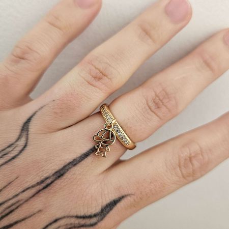Anel Cravejado Em Zircônia Menino Dourado - Chérie Bijoux