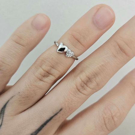 Anel Falange Cravejado Em Zircônia Coração Prata ... - Chérie Bijoux