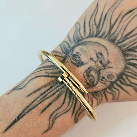 Bracelete Dourado Prego - Chérie Bijoux