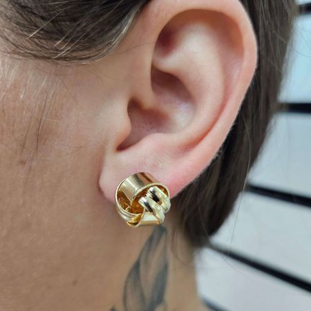Brinco Nó Dourado - Chérie Bijoux