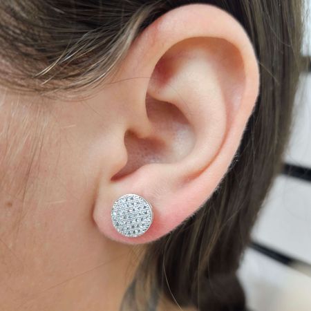Brinco Com Zircônia Delicado Prata - Chérie Bijoux