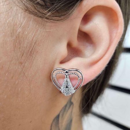 Brinco Com Zircônia Nossa Senhora Aparecida Com Co... - Chérie Bijoux