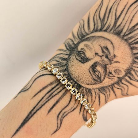 Pulseira Folheada A Ouro 18K Com Zircônia - Chérie Bijoux