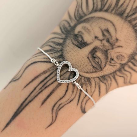 Pulseira Folheada A Prata 925 Cravejada Em Zircôni... - Chérie Bijoux