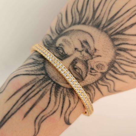 Bracelete Chic Com Zircônia Dourado - Chérie Bijoux