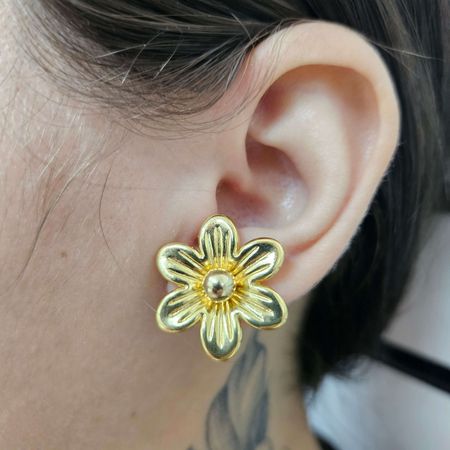 Brinco Duo Folheado a Ouro 18K Orquídia - Chérie Bijoux