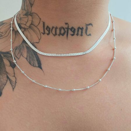 Colar Duplo Folheado a Prata 925 Detalhado - Chérie Bijoux