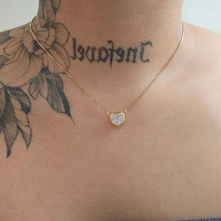 Colar Folheado a Ouro 18K Coração - Chérie Bijoux