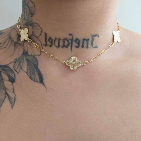 Colar Folheado a Ouro 18K Trevo - Chérie Bijoux