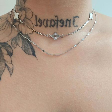 Colar Duplo Folheado a Prata 925 Trevo - Chérie Bijoux