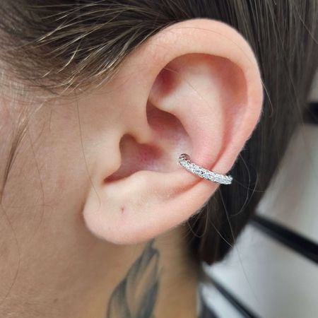 Piercing Fake Com Zircônia Delicado Prata - Chérie Bijoux