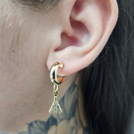 Mini Argola Folheada a Ouro 18K Nossa Senhora Apar... - Chérie Bijoux