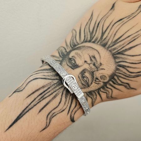 Bracelete Glamour Cravejado Em Zircônia Prata - Chérie Bijoux