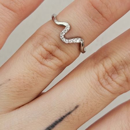 Anel Falange Cravejado Em Zircônia Onda Prata - Chérie Bijoux