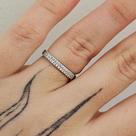 Anel Cravejado Em Zircônia Prata - Chérie Bijoux