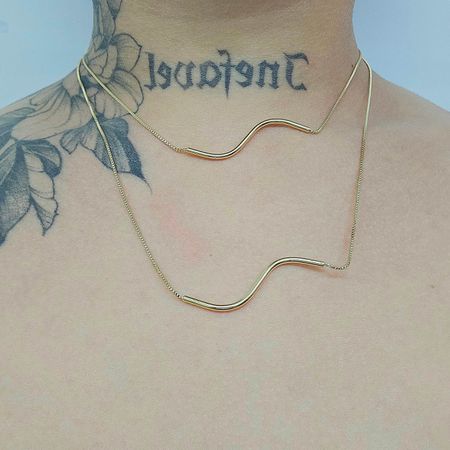 Colar Duplo Folheado a Ouro 18K Detalhado - Chérie Bijoux