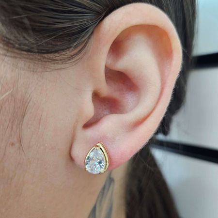 Brinco Gotinha Dourada - Chérie Bijoux