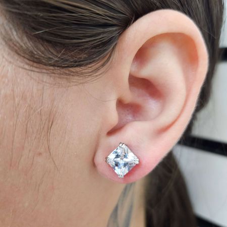 Brinco Quadradinho Prata - Chérie Bijoux