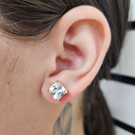 Brinco Quadradinho Dourado - Chérie Bijoux