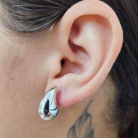 Brinco Gota Prata - Chérie Bijoux