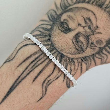 Pulseira Folheada A Prata 925 Cravejada Em Zircôni... - Chérie Bijoux