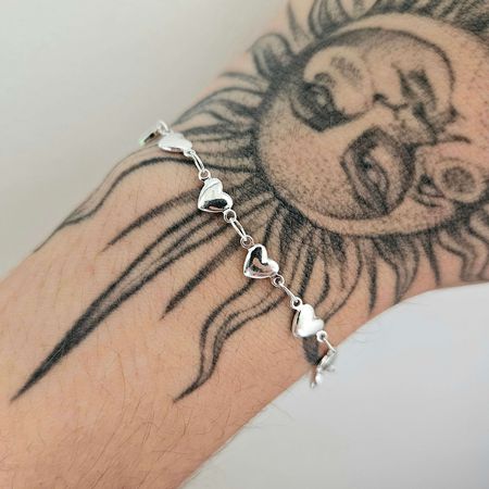 Pulseira Folheada A Prata 925 Coração - Chérie Bijoux