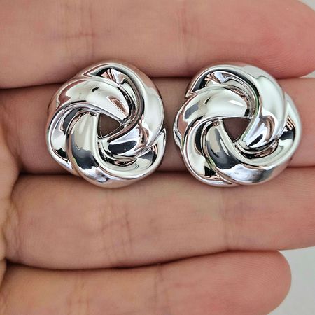 Brinco Folheado a Prata 925 Nó - Chérie Bijoux