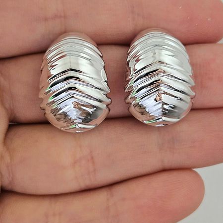 Brinco Folheado a Prata 925 Detalhado - Chérie Bijoux