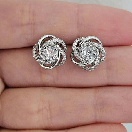 Brinco Com Zircônia Detalhado Prata - Chérie Bijoux