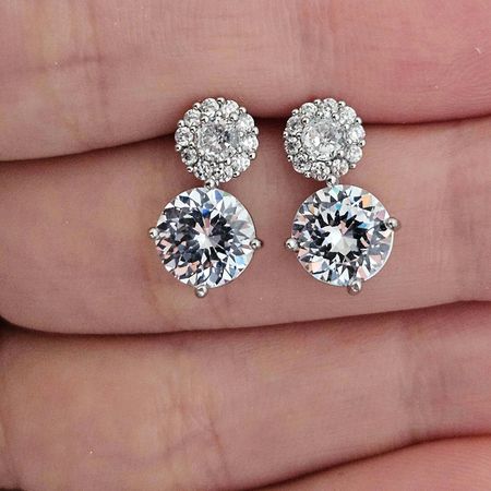 Brinco Com Zircônia Prata - Chérie Bijoux