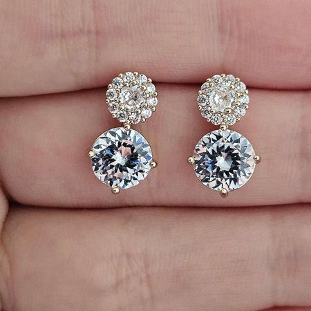 Brinco Com Zircônia Dourado - Chérie Bijoux