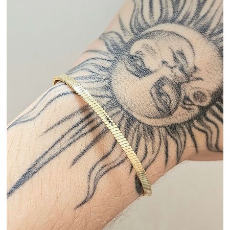 Pulseira Folheada A Ouro 18K Texturizada - Chérie Bijoux