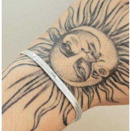 Pulseira Folheada A Prata 925 Fita - Chérie Bijoux