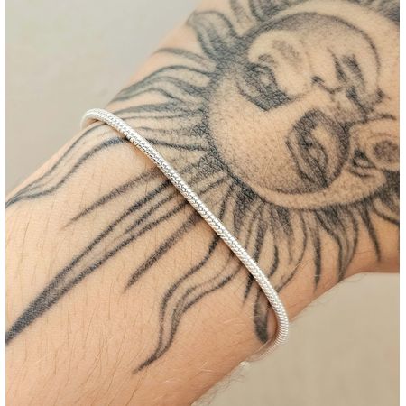 Pulseira Folheada A Prata 925 Cilindral - Chérie Bijoux