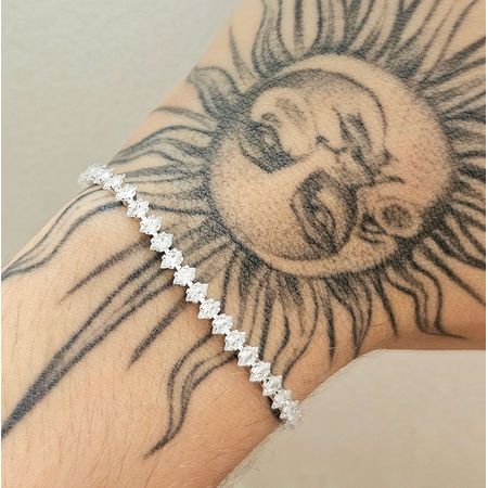 Pulseira Folheada A Prata 925 Cravejada Em Zircôni... - Chérie Bijoux