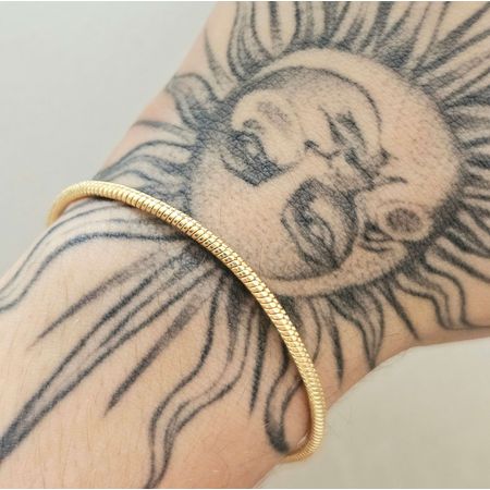 Pulseira Folheada A Ouro 18K Cilindral - Chérie Bijoux