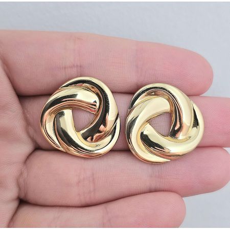 Brinco Folheado a Ouro 18K Nó - Chérie Bijoux