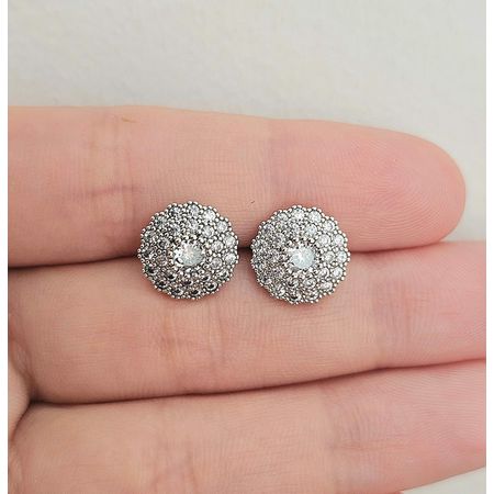 Brinco Com Zircônia Prata - Chérie Bijoux