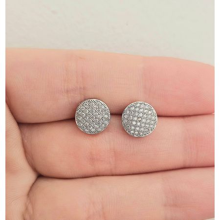 Brinco Com Zircônia Prata - Chérie Bijoux