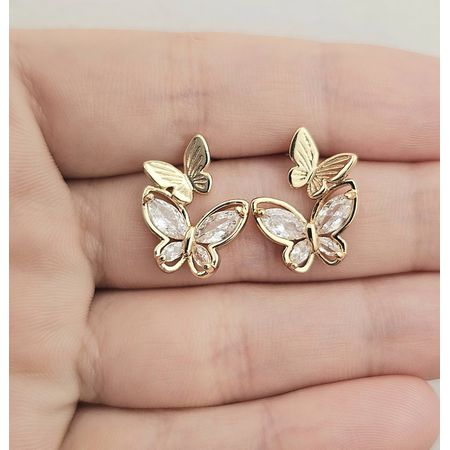 Brinco Borboleta Dourada - Chérie Bijoux