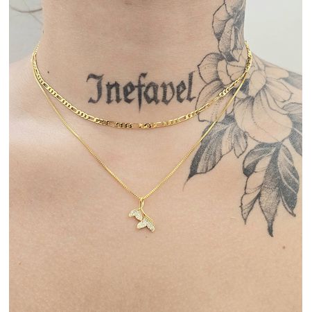 Colar Duplo Folheado a Ouro 18K Cauda - Chérie Bijoux