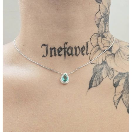 Colar Folheado a Prata 925 Gota Acqua - Chérie Bijoux