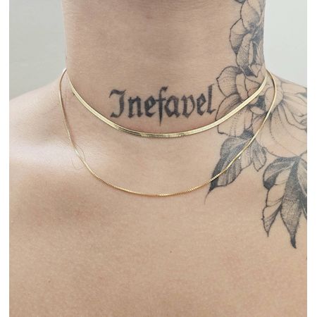 Colar Duplo Folheado a Ouro 18K Fita - Chérie Bijoux